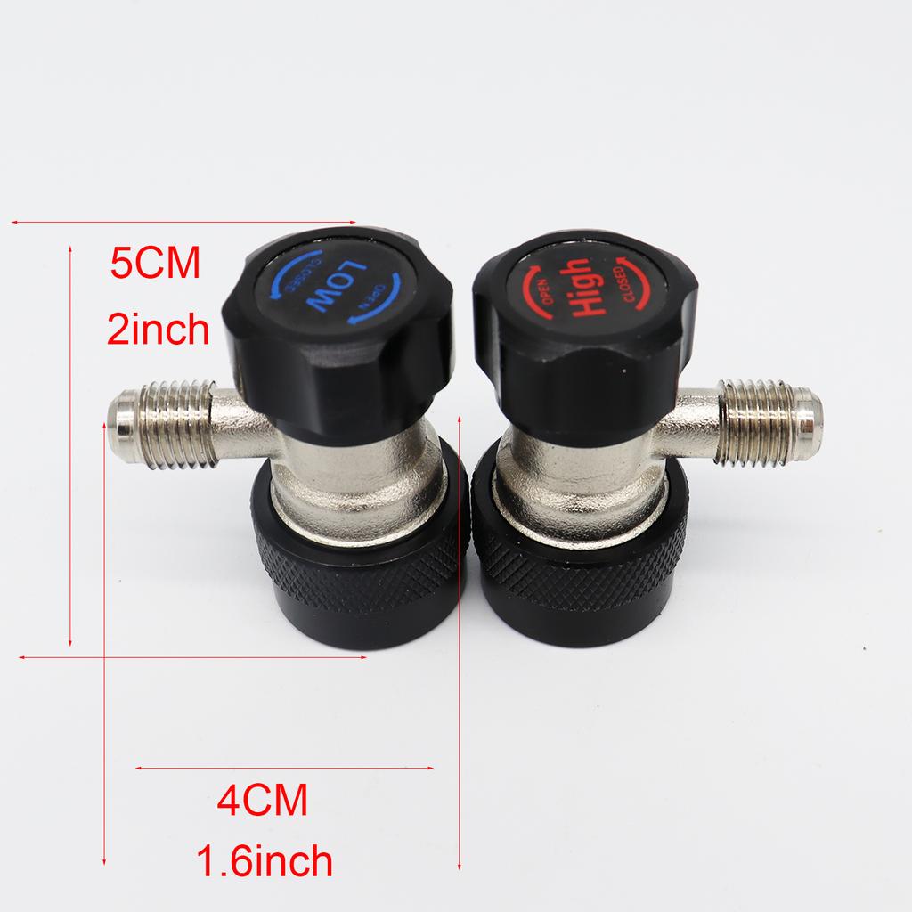 Black R134A 2 Sets Car A/C Air Condition Adapters Quick Coupling H/L Manifold Connector Remover Tool Air Conditioning Tool