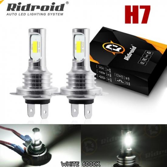 2x H7 LED Headlight Bulbs Conversion Kit High Low Beam 6000K Super White Bright