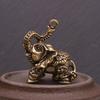 Handcrafts Brass Elephant Keychain Pendant Ornament Representing Strength and Luck for Traditional Decors Enthusiasts