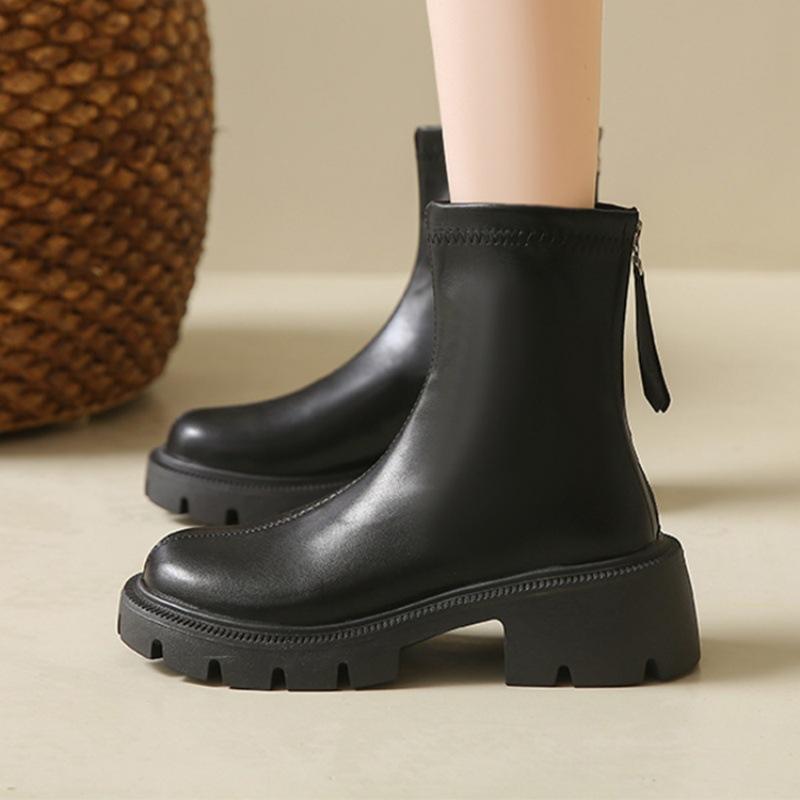 Botki Martin damskie buty 2025 nowe popularne botki damskie na grubej podeszwie cienkie botki styl brytyjski małe krótkie botki damskie wiosenne i jesienne pojedyncze boo