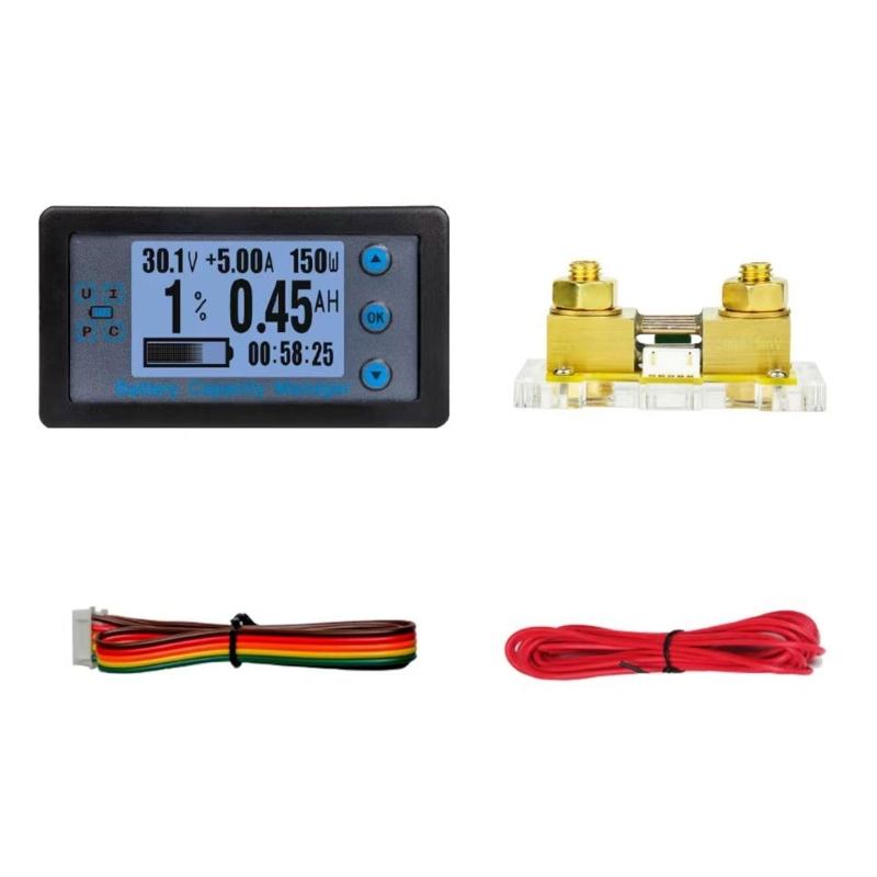 

Multifunctional Battery Meter Impact Resistant Battery Meter Bidirectional Current Detection Easy to Read Display ABS 1