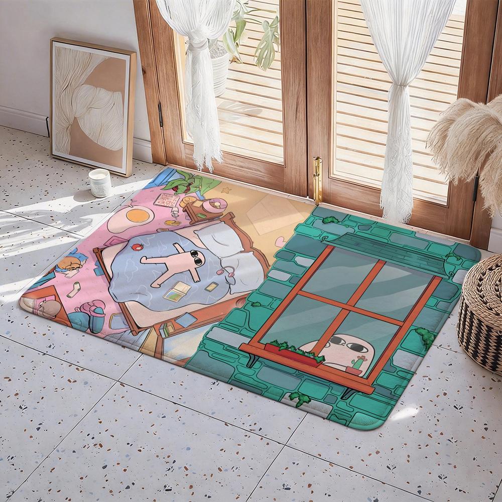 Character K Ketnipz Floor Mat Eco Flannel Doormat Non Slip Odorless Indoor Floor Rug Soft Short Plush Home Mat