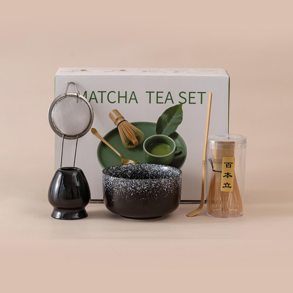 5-7PCS/Set Japanese Matcha Bowl , Spoon, Tea Whisk, Sieve Mesh, Perfect Gift For Ceremony, Traditional Decoration White gift box