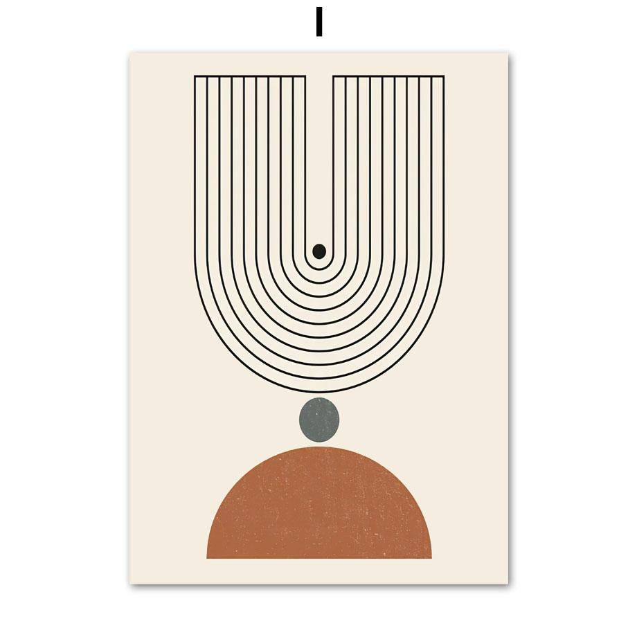 Boho Sun Moon Leaf Rainbow Geometry Landscape Wall Art Canvas Painting Abstract Posters And Prints Picture For Living Room Decor