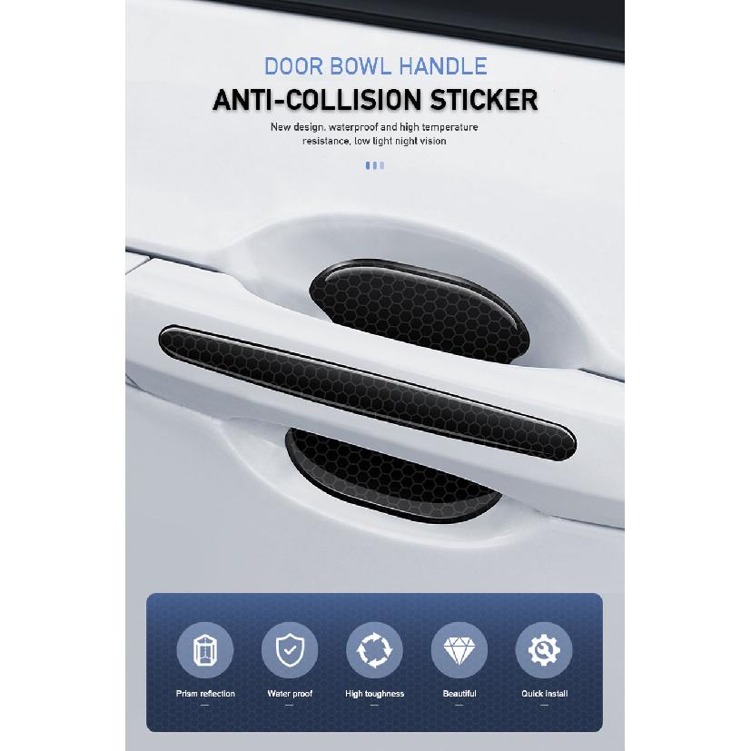 Car Door Handle Sticker Protective Film Door Bowl Protector Trim Sticker Universal Anti-Scratch Protection Car Handle Bowl Strip Interior Mirrors 6