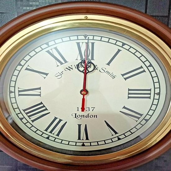 William Sir  & Smith London Home Decor Antique Wooden Wall Clock With Roman Numerals