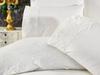Hanzade Duvet Cover Set 6pcs, Duvet Cover 200x220, Bedsheet 240x260 Cotton Fabric, Full Size, Double Size Cream