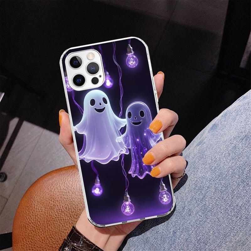 Cute Halloween Ghost Phnoe Case for Iphone 17 Air 16 16E 11 12 13 Mini 14 Plus 15 Pro Max 7 8 + SE 2020 Phone Cover Coque
