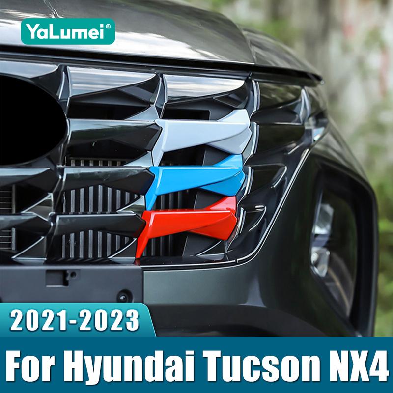 For Hyundai Tucson NX4    Hybrid N Line Head Front Grille Sport Stripes Grill Covers Frame Car Stickers Accessories