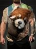 Cute Red Panda Graphic T Shirt For Men Fun Animal 3D Printed Short Sleeve Tops Summer Casual Round Neck Loose Y2k Unisex Tees