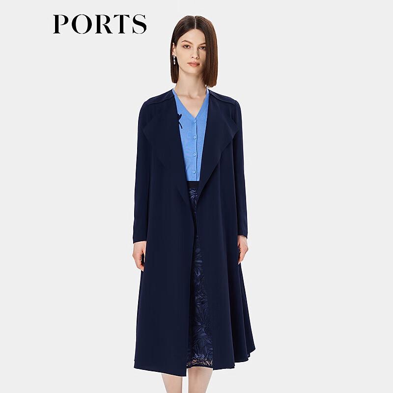 PORTS Women's Long Sleeve Belted Trench Coat