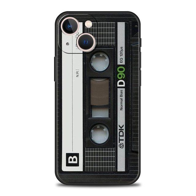 Vintage Tape Camera Gameboy Phone Case For iPhone Apple 15 14 13 12 11 Pro Max Mini 7 8 Plus XR XS X SE Black Silicone Cover