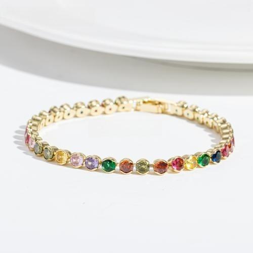 Fashion Niche Spring Summer Colorful Bucket Zircon Bracelet Hot Selling Electroplated Color Preservation Bracelet High-end Feel