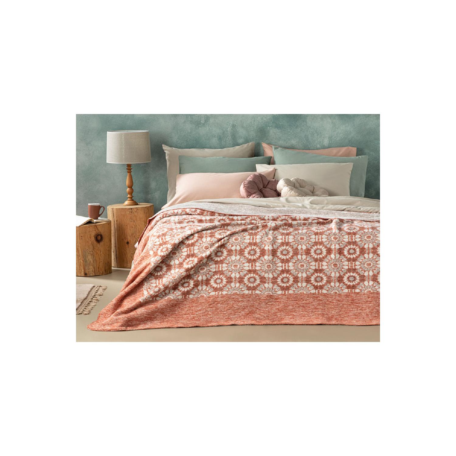 

Хлопковое одинарное одеяло в стиле ретро 150x200 см, оранжевое