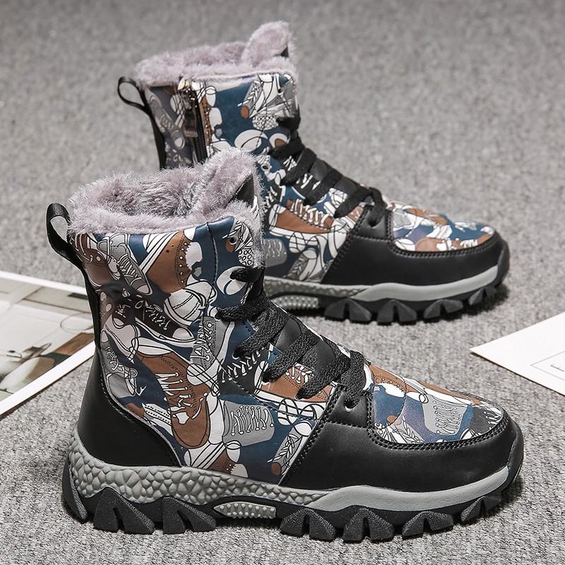 Kids Winter Snow Boots Boys Girls Warm Fleece-Lined Ankle Outdoor Slip-Resistant Non-Slip Shoes