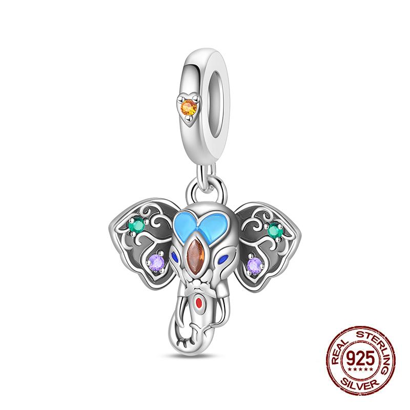 

Подходят для оригинальных браслетов Медные шармы Бусины Розовые цветы Шармы со слонами Для женщин Изысканные украшения DIY на день рождения Подарки