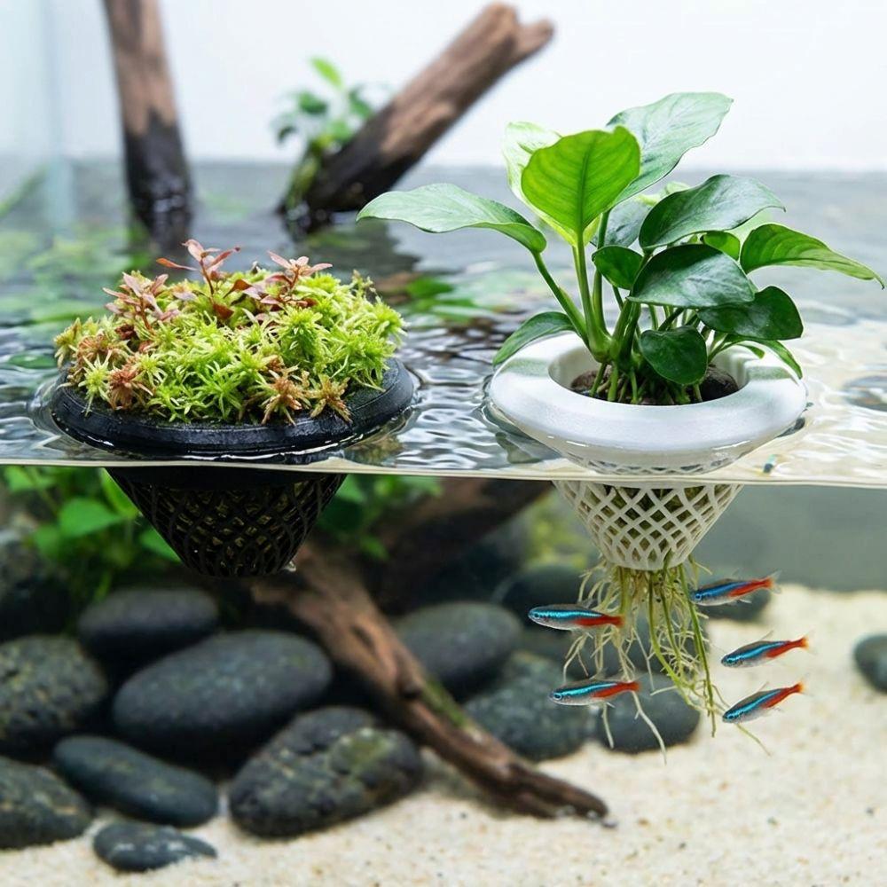Panier à Plantes Hydroponiques en Plastique Imprimé en 3D Jardinière Symbiose Poisson-Plante Cadeau