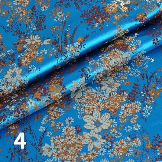 75*100cm Faux Silk Satin Fabric Brocade Damask Embroidery Floral Dress Sew Craft