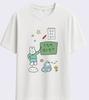 Korean Style Versatile Fashion Retro Cute Cat with Pink Gun TShirt Korean Text Graphic Casual Unisexs Clothing Women 2026 Summer