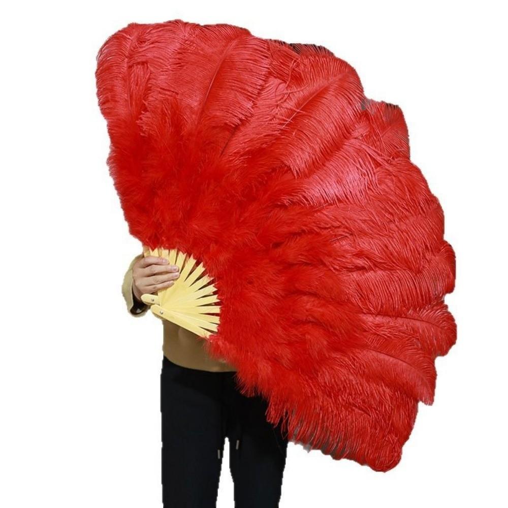30*52cm 35*60cm Ruční péřový vějíř Velký červený pštrosí Výkonnostní peří Vějíř Řemesla