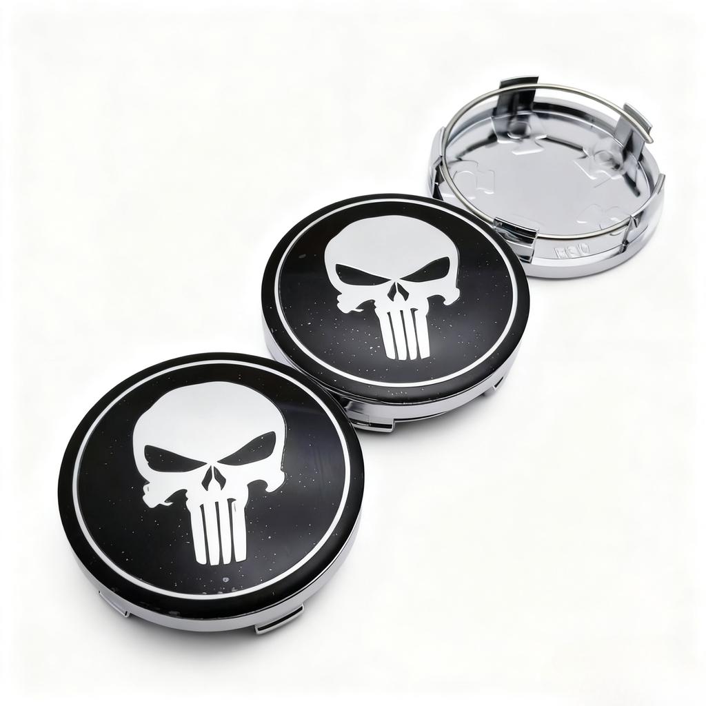 4pcs Skull Logo Badge Emblem Car Wheel Center Caps 60MM 56MM Rim Hubcaps Cover Wheels Hub Cap Replace Car Styling Accessories