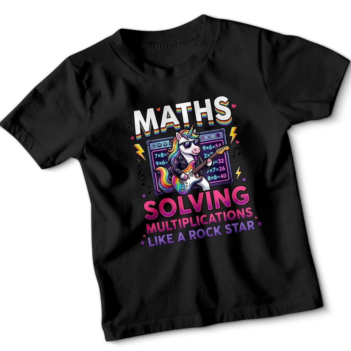 

Maths Solving Multiplications Like A Rock Star Mathematics Kids T-Shirt Fun 120