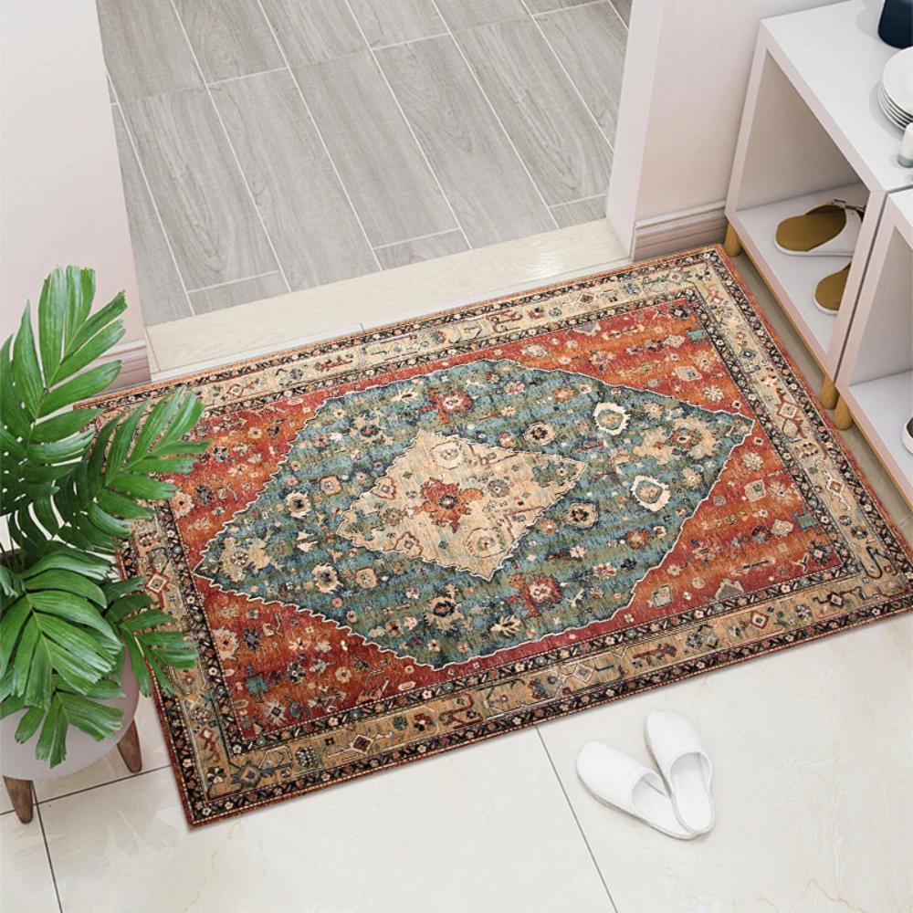 Covor de interior boem, covoraș pentru potecă de verandă rezistent la murdărie și ușor de curățat, covoraș de baie, decorațiune pentru casă