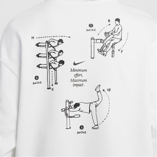 Nike Men's Casual Crewneck Pullover Long-Sleeve Sweatshirt White