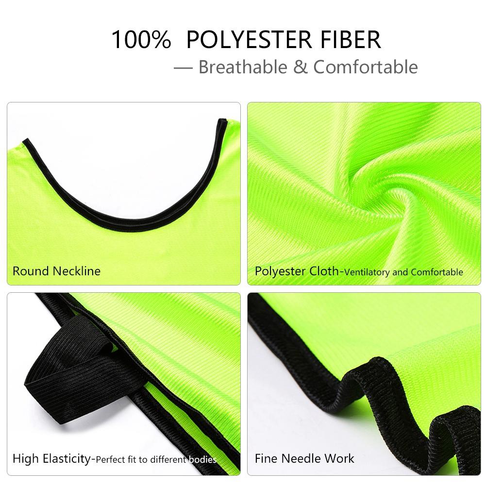 12 Pack Football Jerseys, Adult Quick Dry Vests with Elastic Strap for Football, Basketball, Volleyball