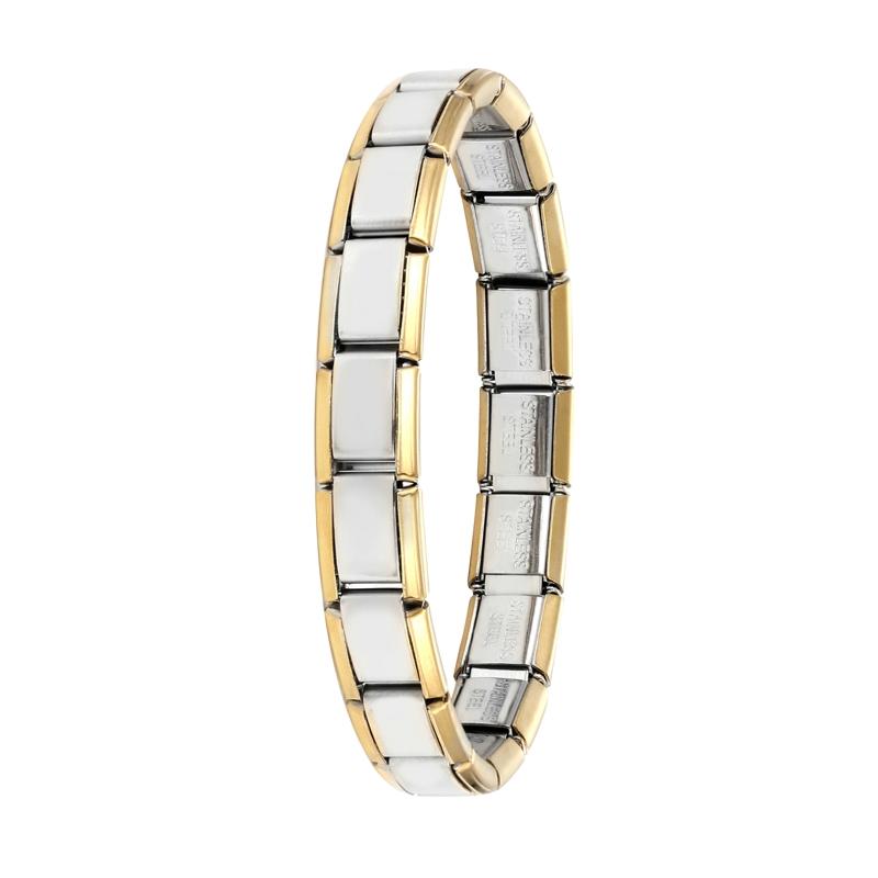 New Solid Color Women Men Jewelry DIY 9MM Width Italian Elastic Charm Bracelet Solid Color Stainless Steel Fashion Bangle