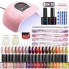 20 Gel Nail Polish Kit with UV Lamp, Files, Stickers & Floral Tools Full Set