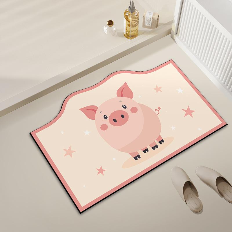 Toilet Diatom Mud Cartoon Household Absorbent Foot Mat Mat Toilet Mat Mat Home Mat Absorbent Non-slip