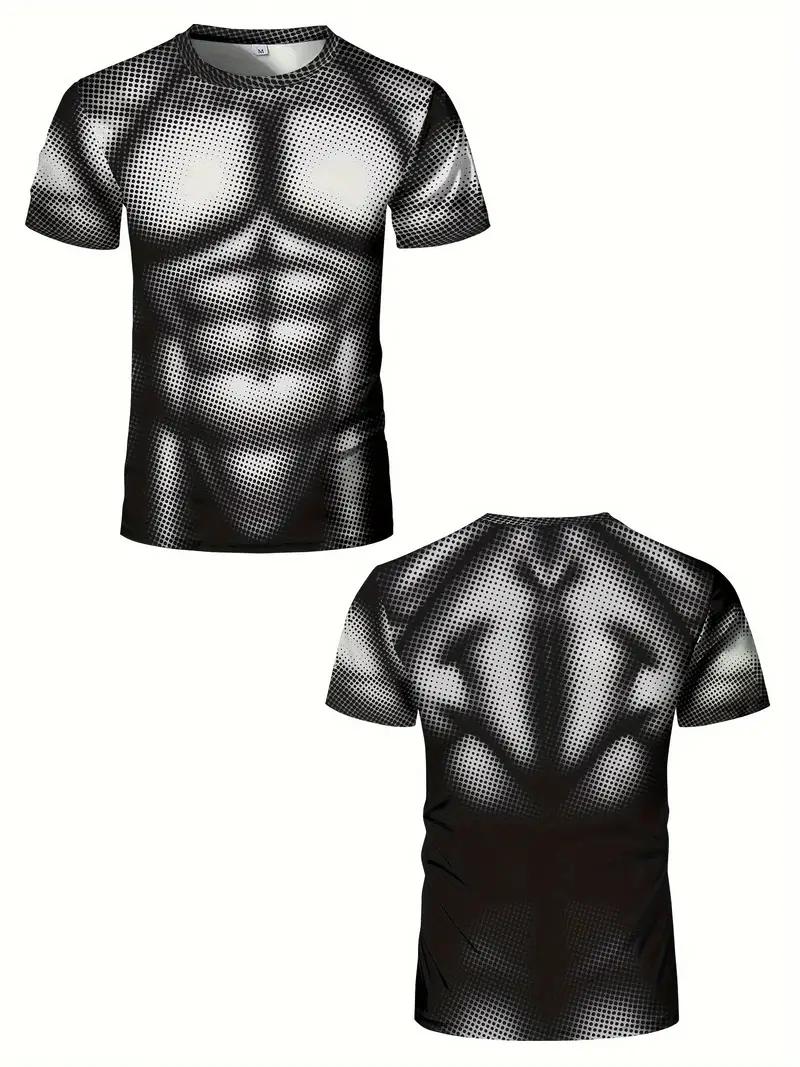 

Fun Muscle Body 3D Printed T-shirt Summer Male Designer Clothing Ugly Chest Hair Round Neck Short Sleeved Tops XS