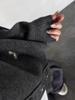 High-Quality Gray Pure Wool Women's Short Loose Knit Baseball Jacket Sweater for Autumn/Winter