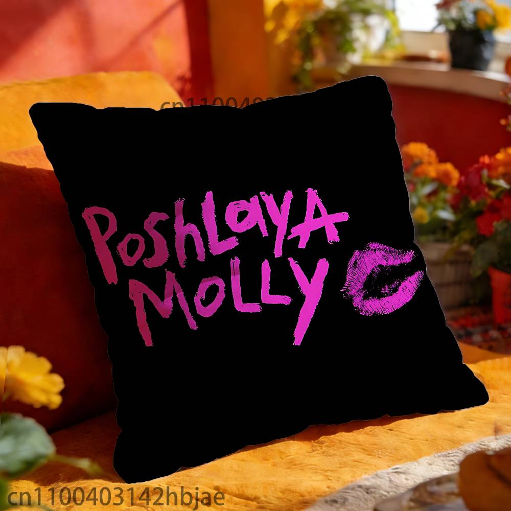 P-Poshlaya M-Molly Pillow Case For Sofa Decor Car Office Room Printing Cushion Cover Decorations and Protector