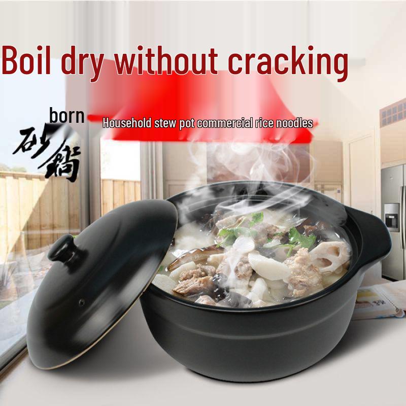 Dual-Use Ceramic Induction Cooker & Stew Pot for Open Flame – Ideal for Soups, Braised Dishes, and Hot Pot