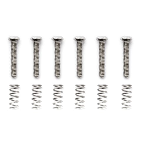 Musiclily Pro M3 X 16mm Stainless Steel Saddle Intonation Screws and Springs for Imported Strat-Style Electric Guitar Tremolo Bridges, Original Color