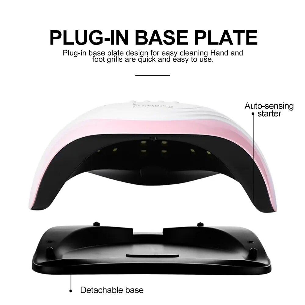 LED Nail Lamp For Manicure 168W Nail Dryer Machine UV Drying Lamp For Curing UV Gel Nail Polish With Mot