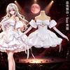 Blood Ghost Stage Cosplay Costume White Puff Sleeve Dress Full Set Anime Role Play Outfit