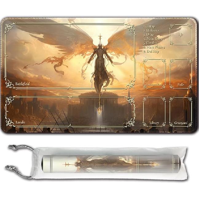 

Игровой коврик Настольная игра MTG Duel Игровой коврик для обмена картами 23,6 x 13,8 дюйма Игровой коврик Прошитые края Совместим для TCG CCG RPG OCG с Зонами для карт +Включая No Zone