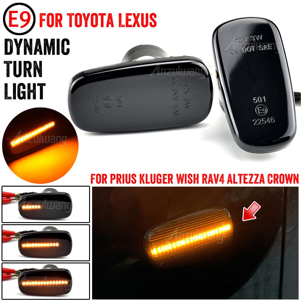 Dynamic Amber Led Side Marker Light 2X  01.2001-12.2005 ForToyota Soarer mk4 (Z40) Turn Signal Lamps