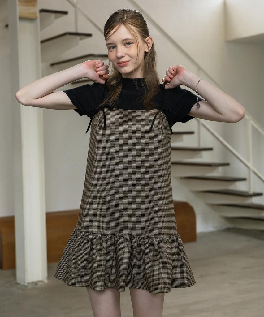 HYFVE Choco Mini Houndstooth Sleeveless Dress