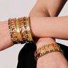 18k Gold-Plated Stainless Steel Bracelet with 5A Zirconia & Hollow Letter Buckle