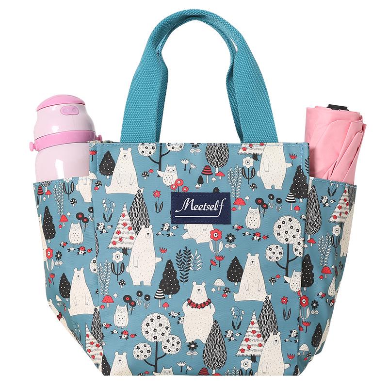 Duża płócienna torba na lunch Bento z zamkiem błyskawicznym