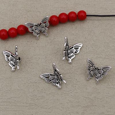Butterfly Bead Ring Earrings Necklace Alloy Beads DIY Jewelry