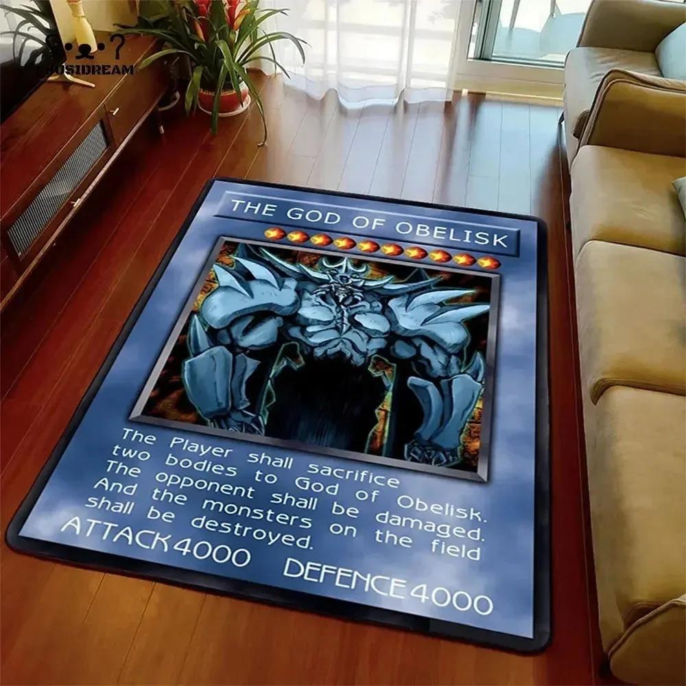 Yu-Gi-Oh Blauer Weißer Drache Anime Rutschfester Teppich Cartoon Bodenmatte für Wohnzimmer Schlafzimmer Dekorativer Bereichsteppich Perfektes Geschenk