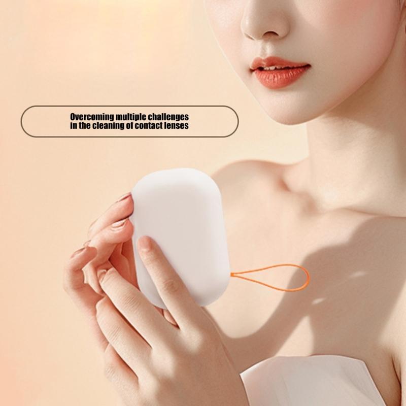 Portable USB Rechargeable Contact Lenses Cleaning Box That Removes Deposits Effectively Without Hand Rubbing