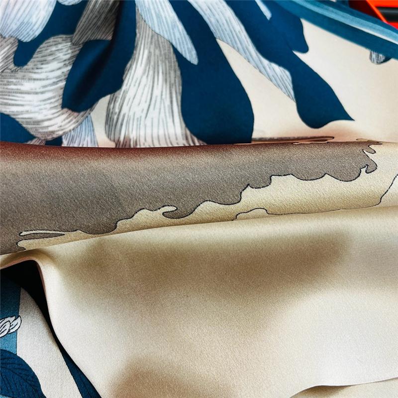 53*170cm High-grade 100% Mulberry Silk Thin Long Scarf Printed Flower Shawl Neckerchief Gift for Women