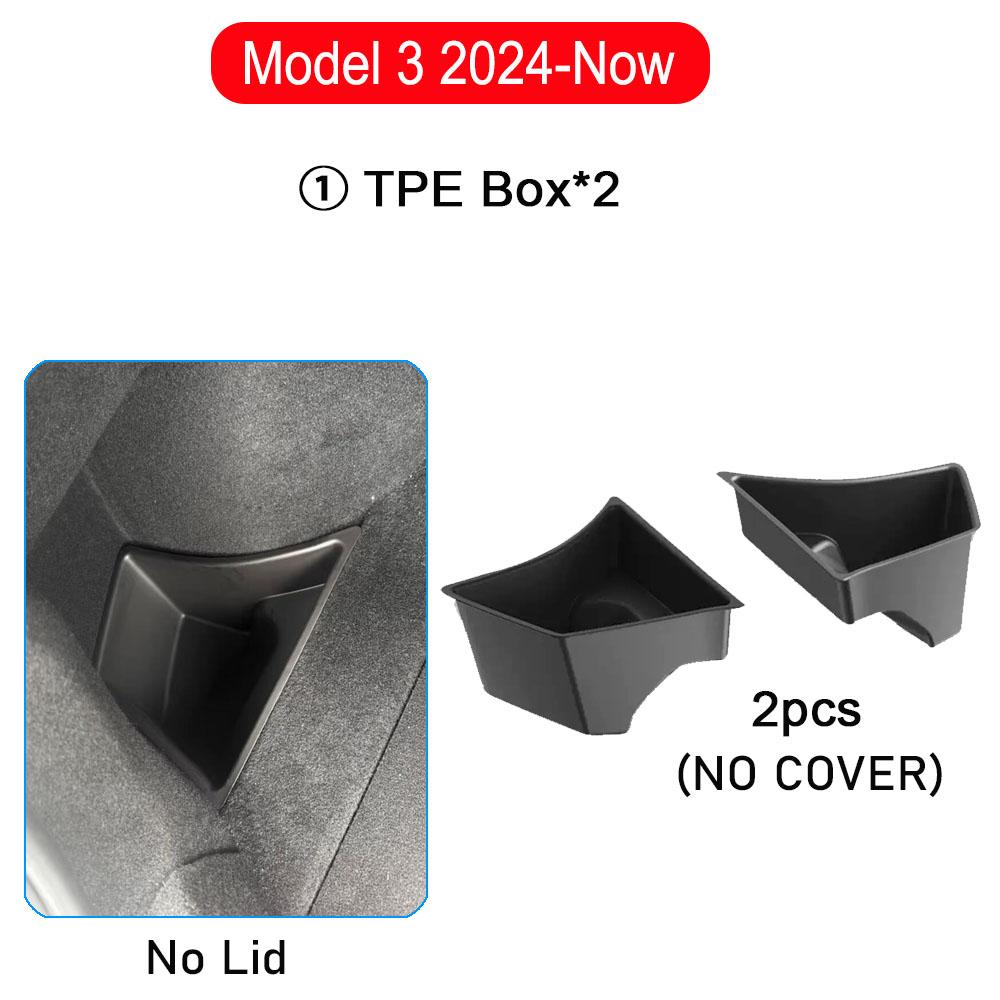 for 2025-2026 Tesla Model 3 Trunk Storage Bins Rear Trunk Organizer Trunk Side Storage Box Model 3 Highland Travel Accessories