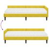 Corner Bed Frame with Mattress Miscellaneous 2 Pcs Yellow Velvet